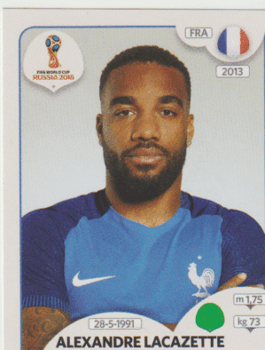 figurinha copa do mundo 2018 França nº206