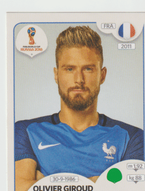 figurinha copa do mundo 2018 França nº209