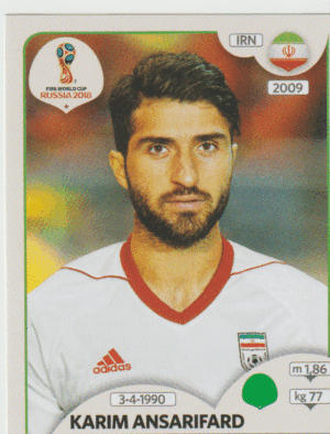 figurinha copa do mundo 2018 Iran nº189