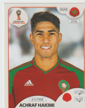 figurinha copa do mundo 2018 Marrocos nº162