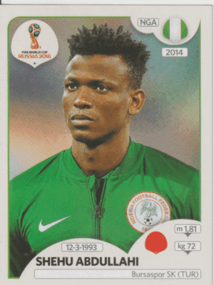 figurinha copa do mundo 2018 Nigéria nº336