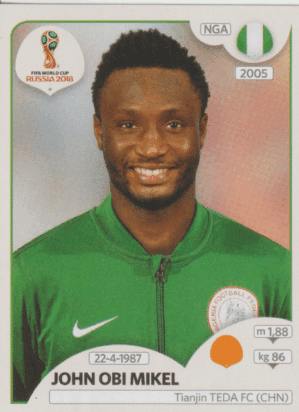 figurinha copa do mundo 2018 Nigéria nº343