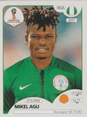 figurinha copa do mundo 2018 Nigéria nº345