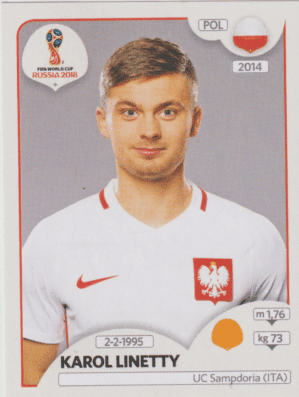figurinha copa do mundo 2018 polonia nº610