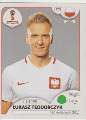 figurinha copa do mundo 2018 polonia nº610