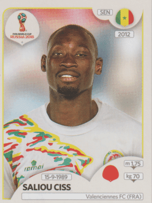 figurinha copa do mundo 2018 Senegal nº621