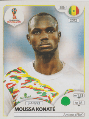 figurinha copa do mundo 2018 Senegal nº627