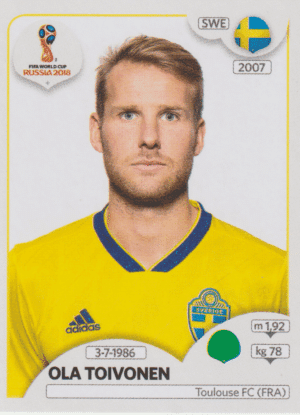 figurinha copa do mundo 2018 Suécia nº490