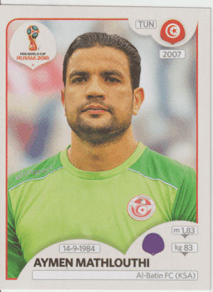 figurinha copa do mundo 2018 Tunisía nº554