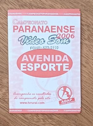 Tabela Campeonato Paranaense 2006.