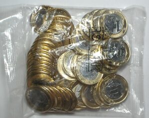 1 Real - 2025 = 10 Moedas extraidas do saco lacrado do Banco Central Flor de Cunho.
