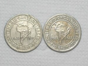 400 Réis - 1932 / Duas Moedas do Iv Centenário - Vicentina / Ni / cod.350
