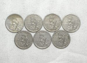 7 Moedas de 100 Réis - 1932 / Vicentina - Indio