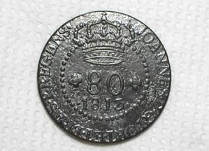 80 Réis - 1813-Rio / Cunhada para Moçambique St. Thomé e Principe / 38 Perolas / Mbc / Escassa / Cod.420