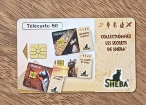 Cartão telefone França Telecom. Mídia Ração Sheba