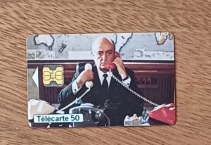 Cartão telefone França Telecom. Telephone et cinema. Bernard Blier.