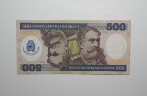 Duas cédulas de 500 Cruzeiros com carimbo da ABN comemorativas 1889/1989 / Flor de Estampa