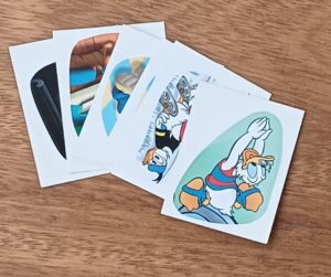 Figurinhas Abril Disney Stars destacáveis.