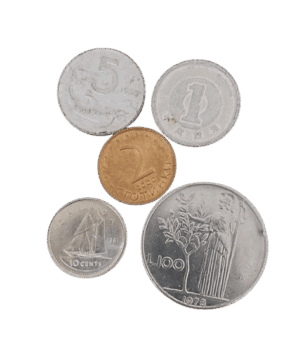 Lote com 5 moedas do mundo Sku 2308