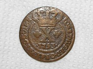 X Réis - 1753 / Cunhadas para o Brasil e Guiné / Rex.Pet.D.Guiné / 45 Pérolas / Escassa / Cobre / cod.420