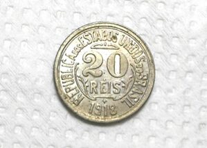 20 Réis - 1918 / Flor de Cunho / Patinada do guardado / m550