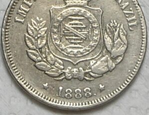 50 Réis - 1888 / Data, Ponto depois do último 8 - Variante rara / Fundo Linhado / Soberba / m550