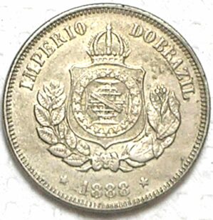 50 Réis - 1888 / Fundo Linhado / Flor de Cunho Total / m550