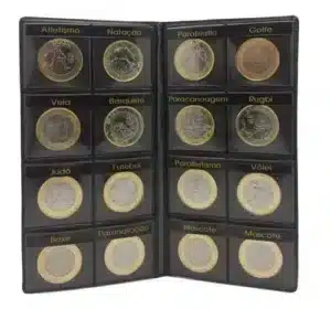 Álbum com as 16 Moedas Das Olimpíadas Rio 2016 - Preto