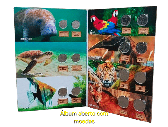 Álbum com moedas da série animais Brasileiros Sku 2360