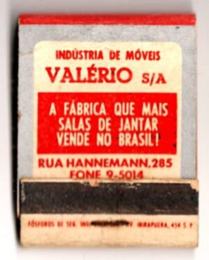Caixa De Fosforos Industria de Moveis Valerio - Sao Paulo - Anos 50