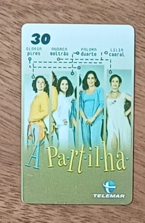 Cartão telefone Brasil Telefônica. Filme brasileiro A Partilha.