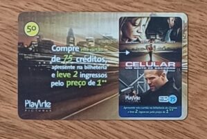 Cartão telefone Brasil Telefônica. Filme Celular um grito de socorro.