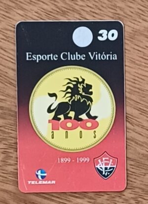 Cartão telefone Brasil Telemar RJ 2000. Futebol E C Vitória 100 anos.