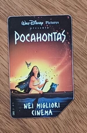 Cartão telefone Itália Telecom. Filme Pocahontas no barco.