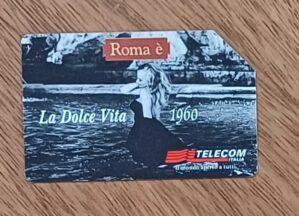 Cartão telefone Itália Telecom. Filme Roma é La dolce vita.