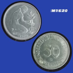 Moeda Alemanha - 50 Pfennig - Cupro-Níquel - 3,5g - 20mm - 1978D - M1620