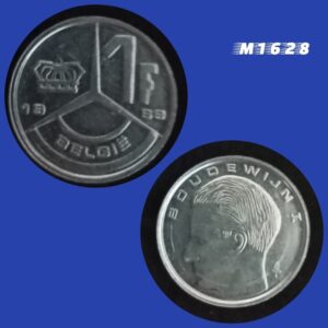 Moeda Bélgica - 1 Franco - Aço inoxidável - 2,75g - 18mm - 1989 - Legenda em Holandês - M1628