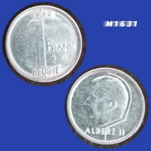 Moeda Bélgica - 1 Franco - Aço inoxidável - 2,75g - 18mm - 1995 - Legenda em Holandês - M1631