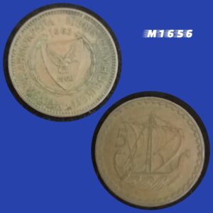 Moeda Chipre - 5 Mils - Bronze - 5,74g - 26mm - 1963 - M1656