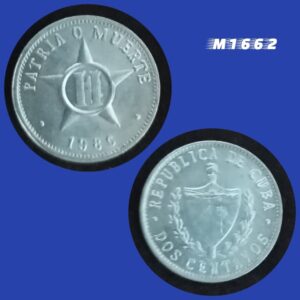 Moeda Cuba - 2 Centavos - Alumínio - 1g - 19mm - 1986 - M1662