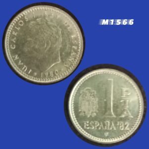 Moeda Espanha - 1 Peseta - Alumínio-Bronze - 3,5g - 21mm - 1980 - M1566