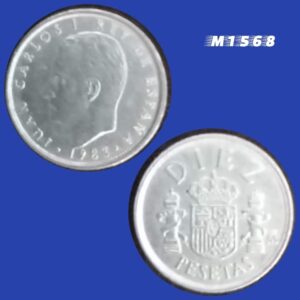 Moeda Espanha - 10 Pesetas - Cupro-Níquel - 3,95g - 18,5mm - 1983 - M1568