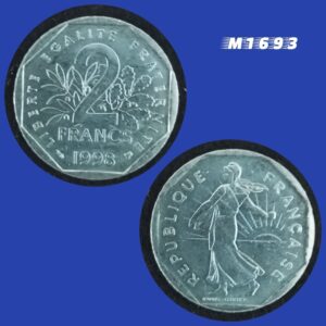 Moeda França - 2 Francos - Níquel - 7,5g - 26,5mm - 1998 - M1693