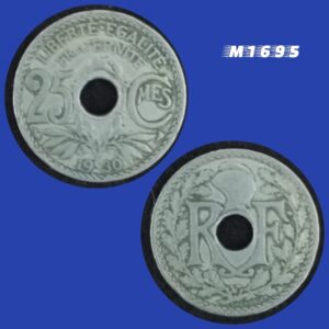 Moeda França - 25 Cêntimos - Cupro-Níquel - 5g - 24mm - 1930 - M1695
