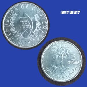 Moeda Guatemala - 5 Centavos - Aço revestido de Níquel - 1,3g - 16mm - 2014 - M1587