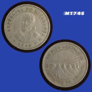Moeda Nicarágua - 25 Centavos - Cupro-Níquel - 5,1g - 23mm - 1964 - M1746