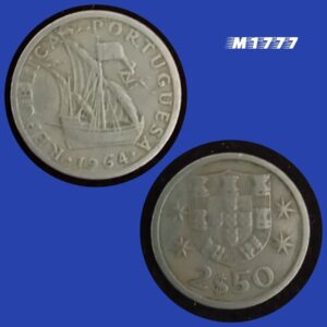 Moeda Portugal - 2,5 Escudos - Cupro-Níquel - 3,5g - 20mm - 1964 - M1777