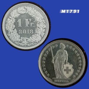 Moeda Suíça - 1 Franco - Cupro-Níquel - 4,4g - 23mm - 2018 - M1791