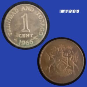 Moeda Trinidad e Tobago - 1 Cêntimo - Bronze - 1,95g - 17,8mm - 1966 - M1800