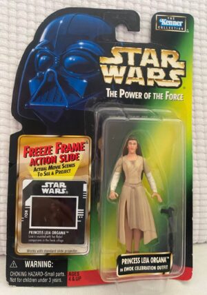 Princess Leia Organa Ewok Celebration Outfit 1997 Star Wars Kenner Power of the Force - Lacrado Blister Original